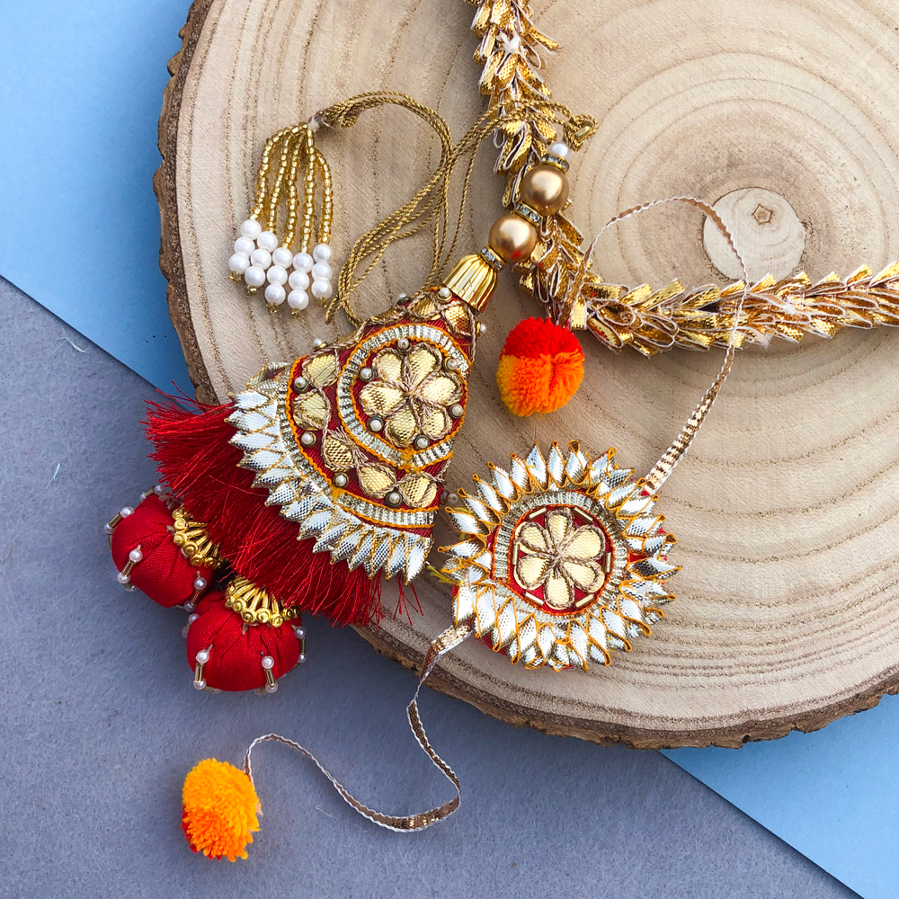 Rakhi Bhaiya Bhabhi Rakhi Lumba Set Bracelets Thread Dora Pack Set Of 4