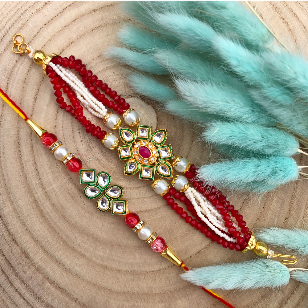 Buy Combo Of 2 Rakhi For Brother and Bhabhi Set/Premium rakhi with designer  Peacock rakhi/Bracelet Rakhi/Rakshabandhan Gift Card/Bhabhi Rakhi/ 2 at  Amazon.in