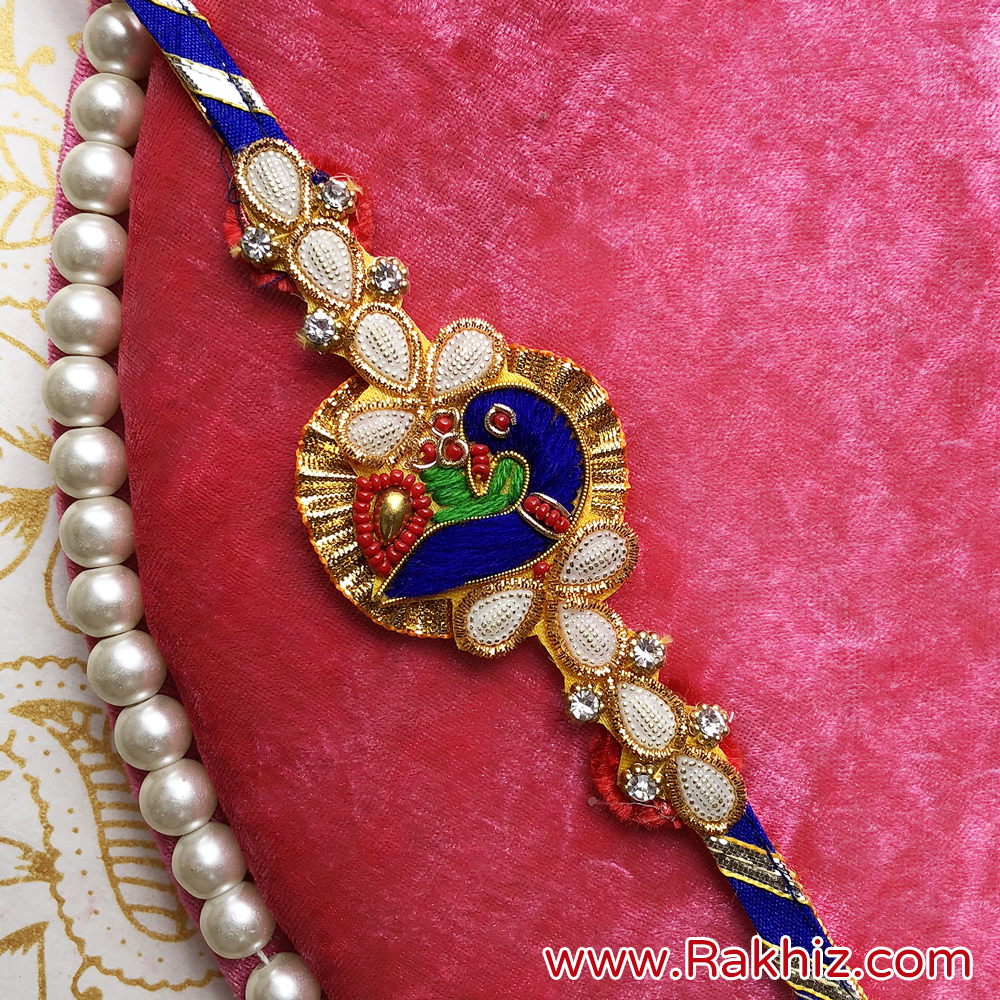 Rajasthani Lahariya Base Gota Rakhi Buy Online Zardozi Rakhi