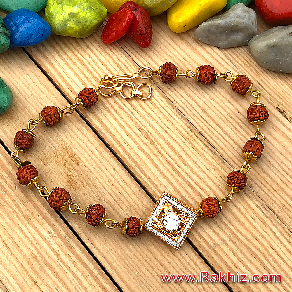 Buy okos Wooden Finish Multi Colour Beads Studded Swastik Rakhi (Bracelet)  For Bhai/Bhaiya/Brother For Rakshabandhan RK1000378C at Amazon.in