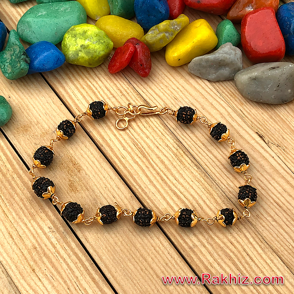 22k Yellow Gold Handmade Natural Rudraksha Beads Bracelet With Fabulous  Tiger Design Men's Jewelry, Best Wedding Gift Luxury Jewelry Gbr29 - Etsy  Israel