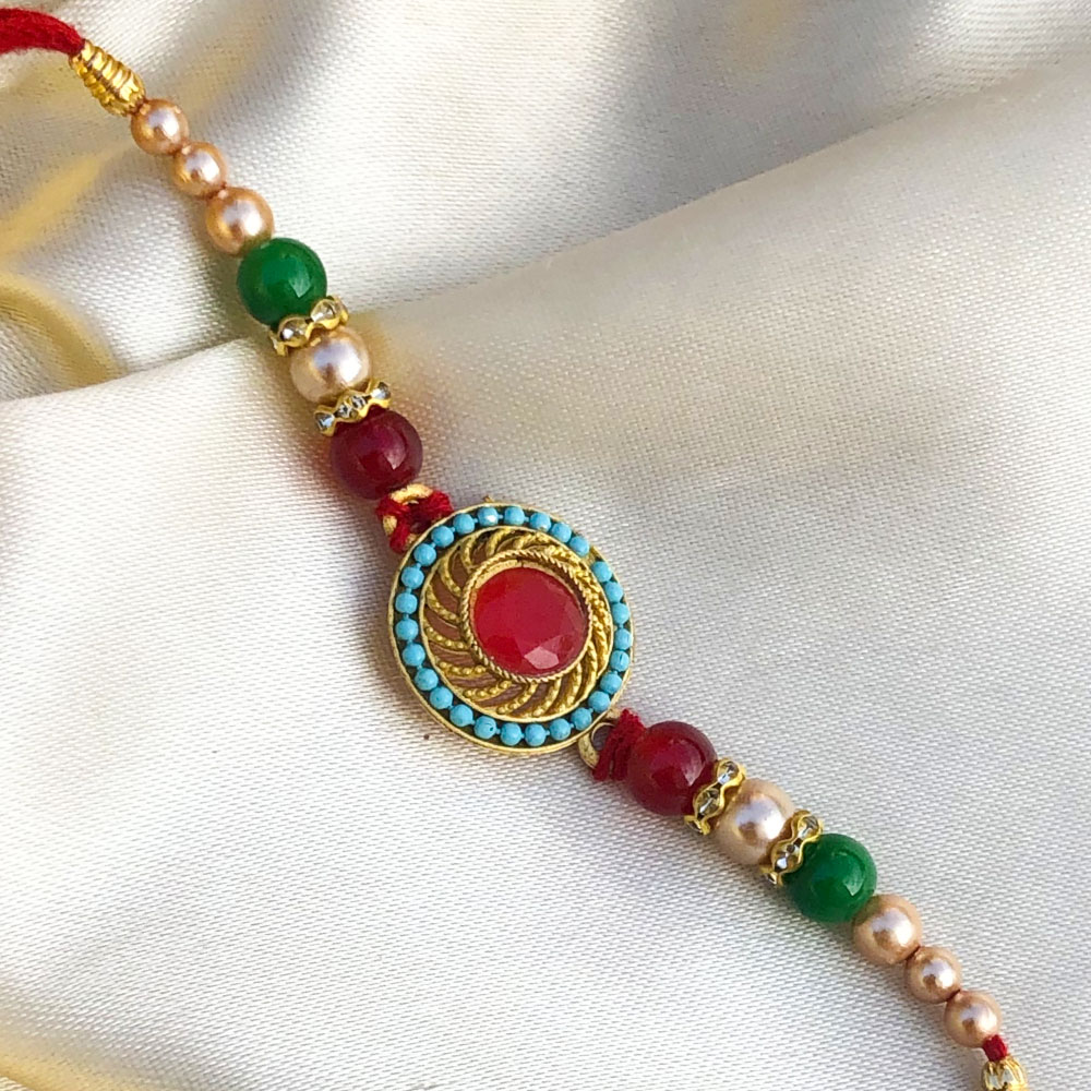 Semi Precious Stone & Beads Rakhi for Bhaiya | Buy Online Designer ...