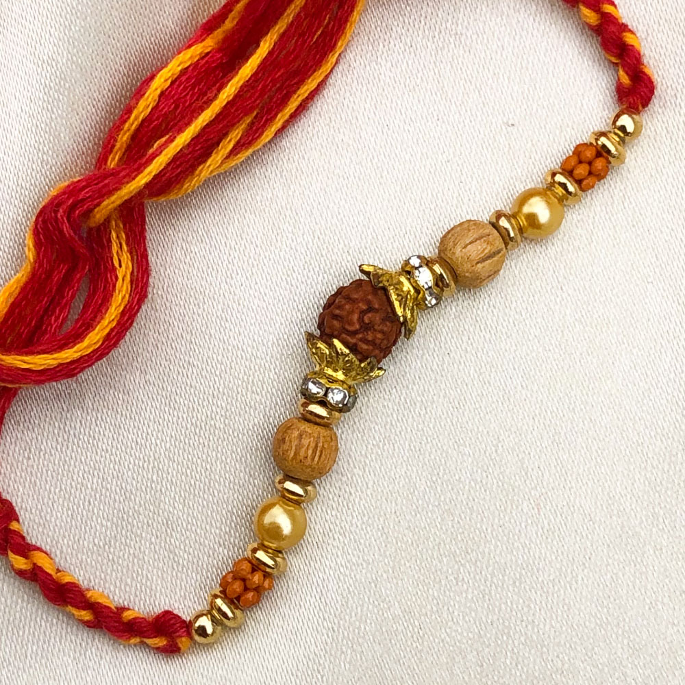 Adorable Subtle Design Rudraksh & Beads Rakhi for Brother | Buy ...