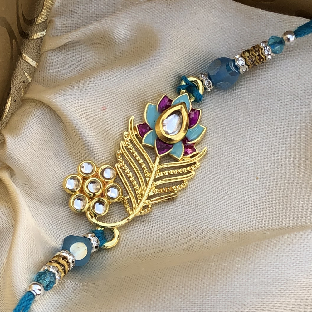 Family Rakhi Set Rakhi For Brother And Bhabhi Set - Traditional Indian Rakhi Combo With Potli & Accessories Lumba Rakhi