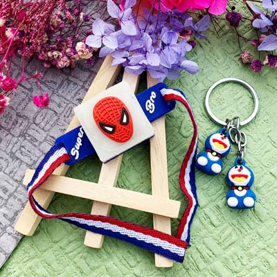 Spider men Rakhi with Doraemon keychain