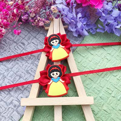 Flower based princess angle hairclips Rakhi Combo for girls