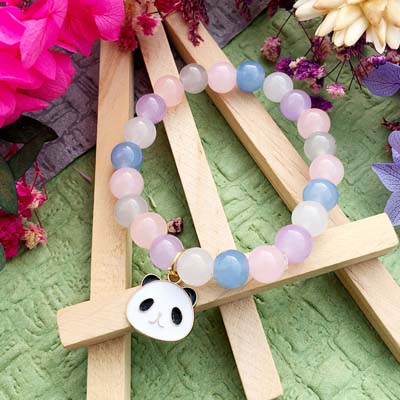 Attractive white panda bracelet Rakhi for girls