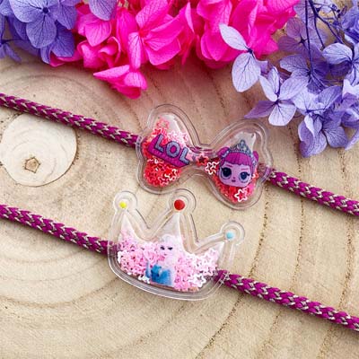 Beautiful butterfly N crown design kids Rakhi combo