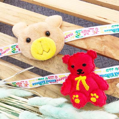 Fun and Colorful teddy Designs Rakhis combo for Kids