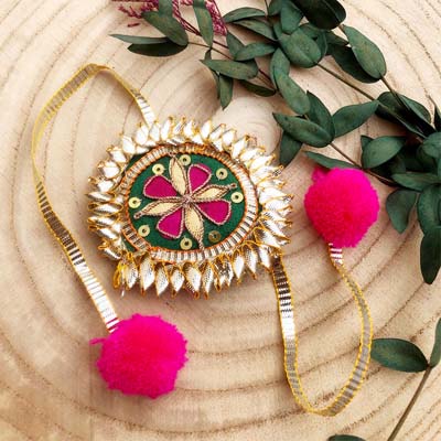 Rajasthani Gotta Patti design Tradition Rakhi for brother