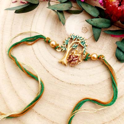 Attractive shree Radha Krishna tree swing Rakhi