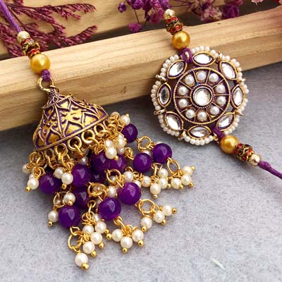 Crystal and pearl combo bhaiya bhabhi Rakhi