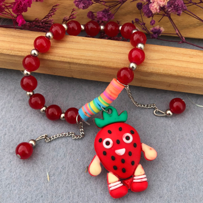 Cute Strawberry Charm Bracelet Rakhi