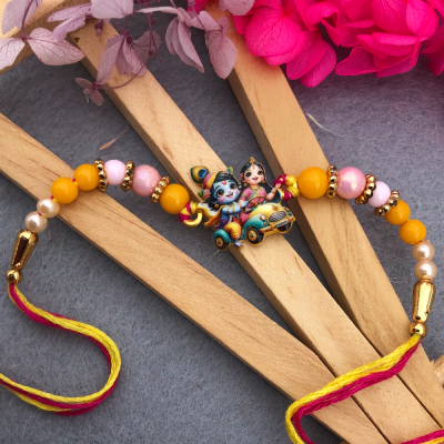 Divine Radha Krishna Car Rakhi for Brother