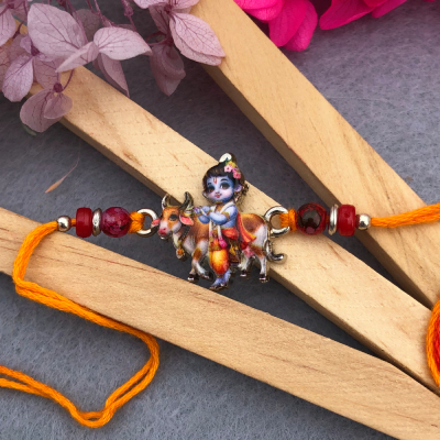 Divine Bal Gopal & Cow Rakhi for Brother