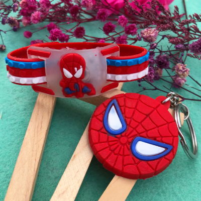 Amazing Spiderman Kids Rakhi Combo - Band & Keychain
