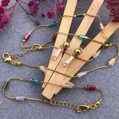 Vibrant Beaded Chain Bhabhi Rakhi Set