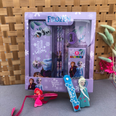 Magical Frozen Kids Rakhi with Stationery Gift Box | Elsa & Anna Theme