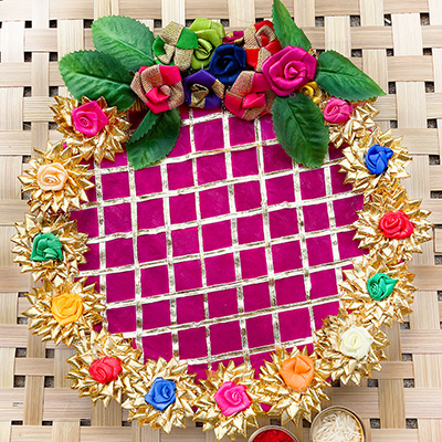 Adorable flower Design Rakhi Thali