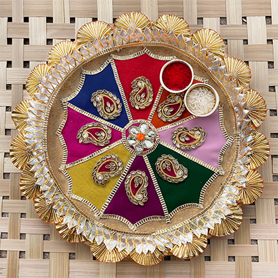Unique design Rakhi Thali with different colors