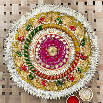 Ethnic design Rakhi Thali for your brother