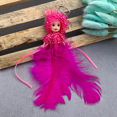 Feather doll keychain hotsell