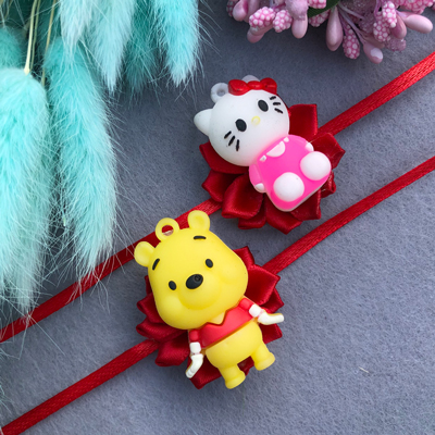 special Teddy & kitten Rakhi combo for kids