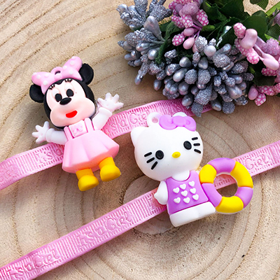 Pretty Minnie, kitty kids Rakhi set of 2