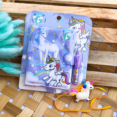 beautiful Unicorn Rakhi with pocket unicorn diary For kids