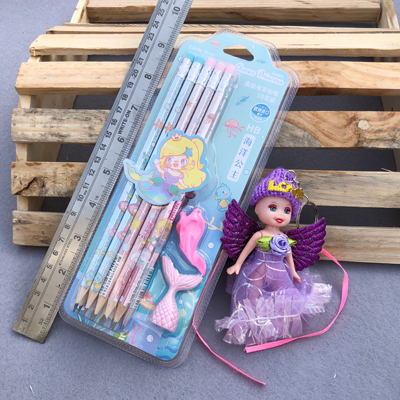 purple fairy keychain Rakhi with pencil gift set for kids