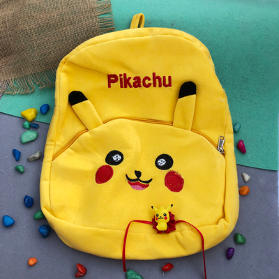 Pikachu Rakhi with Pikachu bag for kids