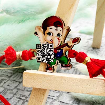 Charming Ganesha Red Thread Rakhi for kids