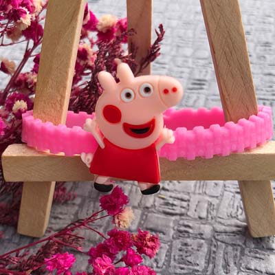 Comedy Peppa pig pink pearl bracelet Rakhi for Girls