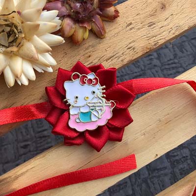 Cute kitty Flower based Rakhi for Kids