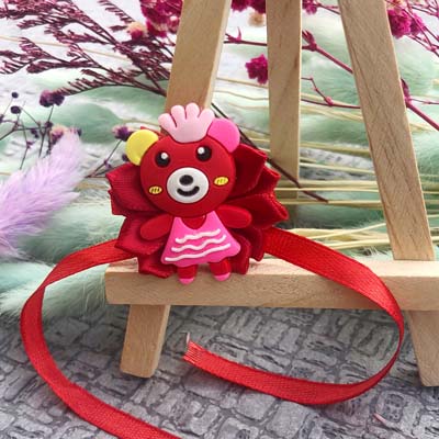 Beautiful red teddy Rakhi for kids
