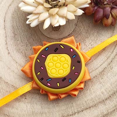 Woho chocolate color donut Rakhi for kids