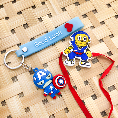 buy Ninja Hatori Rakhi & Captain america keychain combo for kids