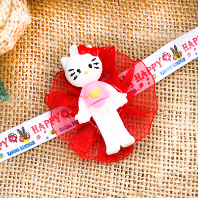 Cartoon Face hello kitty strip Rakhi for kids