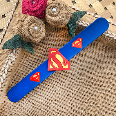 Attractive Blue Band Superman cartoon Rakhi for kids