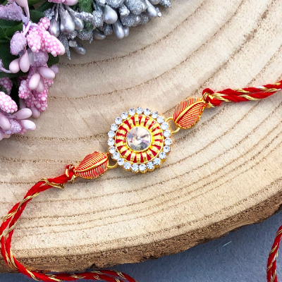 auspicious diamond and leaf design Bhaiya bhabhi Rakhi