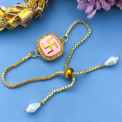 swastik design bracelet Rakhi for womens