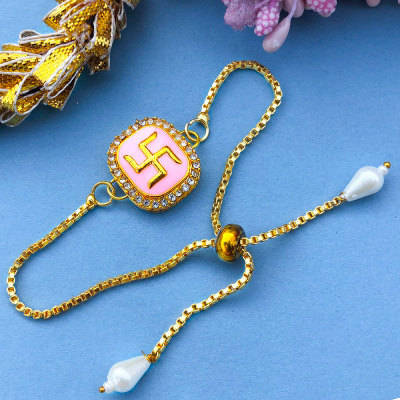 swastik design bracelet Rakhi for womens