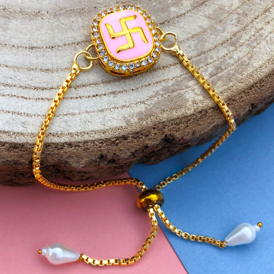 swastik design bracelet Rakhi for womens