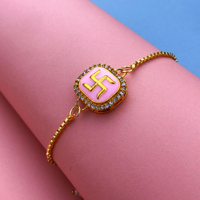 swastik design bracelet Rakhi for womens