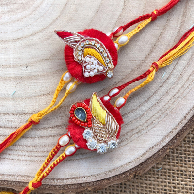 designer peace of 2 thread Rakhi for Brothers