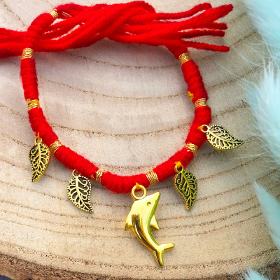 fish with leaf design Red thread bhaiya bhabhi Rakhi