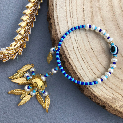 Evil eye bracelet Rakhi with tassels for bhabhi