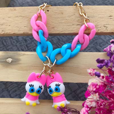 Pinkish Duck design bracelet Rakhi for kids