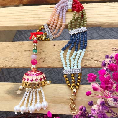 Colorful Jhumar design bracelet chuda Rakhi