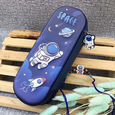 Captain America Kids Rakhi and Zentric pencil box combo